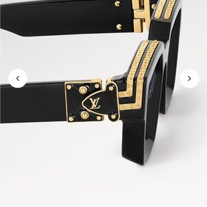 Louis Vuitton Black Sunglasses with Gold Detailing